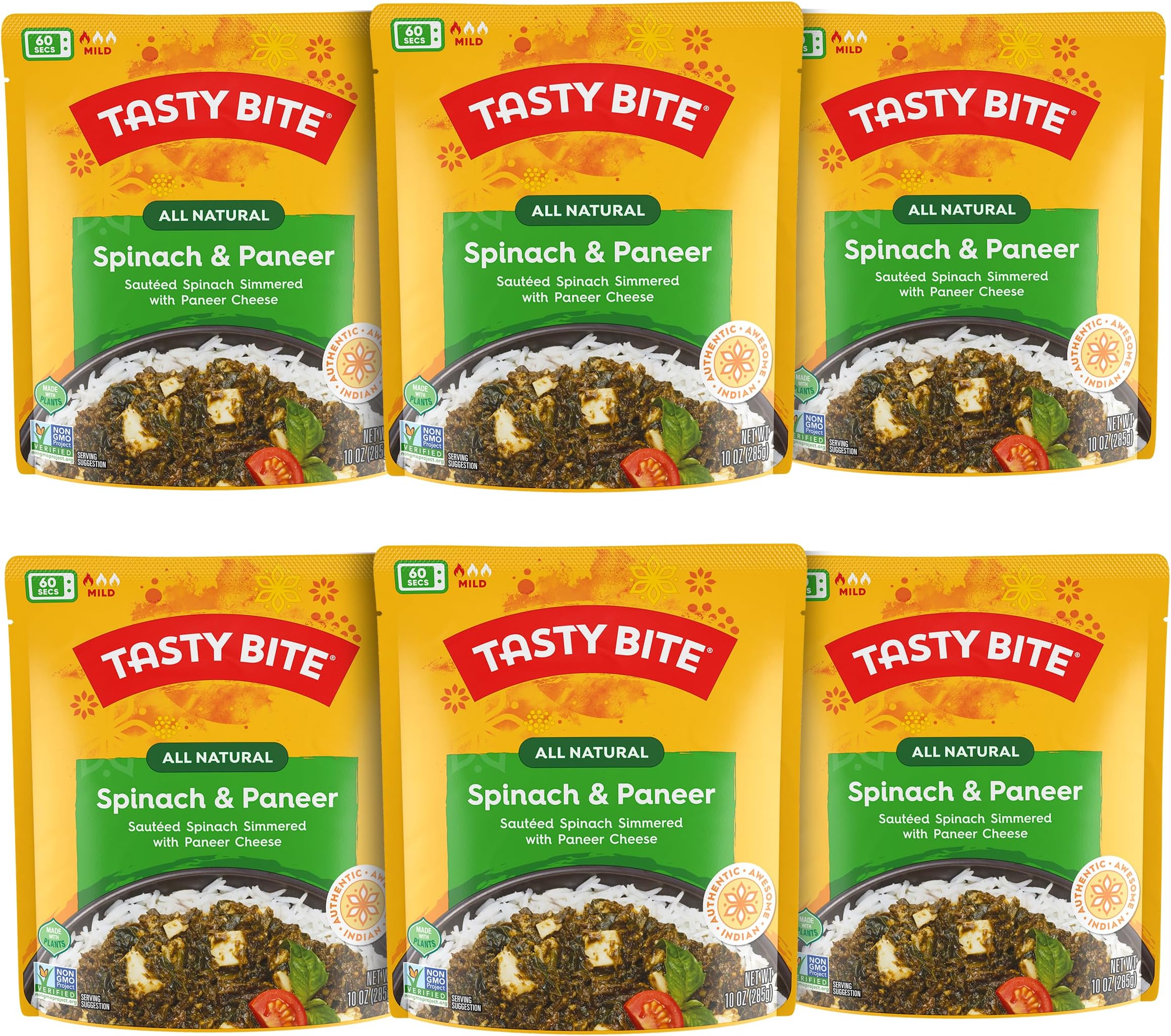 Entrees - Indian Cuisine - Kashmir Spinach - 10 Oz - Case Of 6