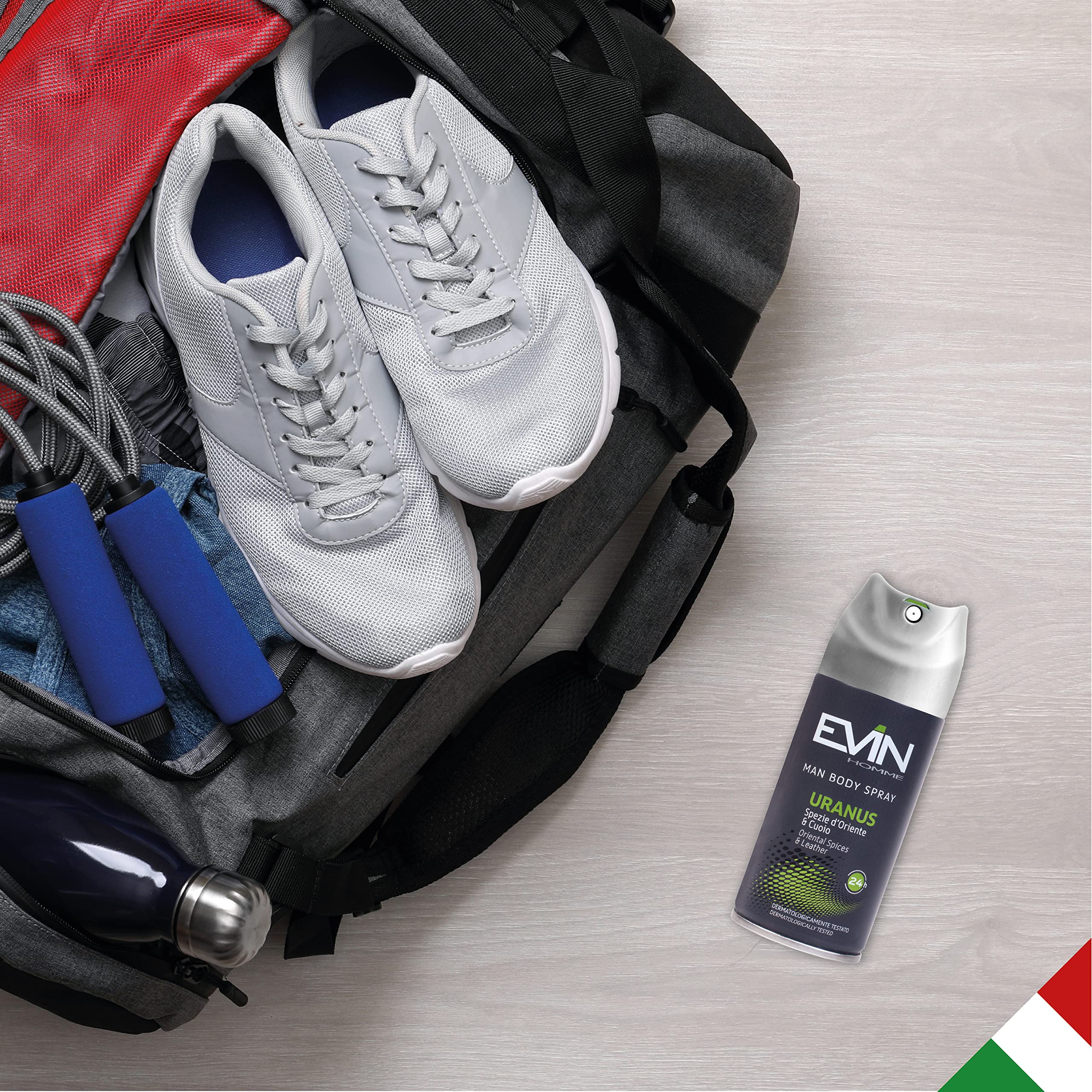 EVIN HOMME | 24 Deodoranti Uomo Spray, Fragranza Spezie d'Oriente e Cuoio, Durata 24h, 150 ml