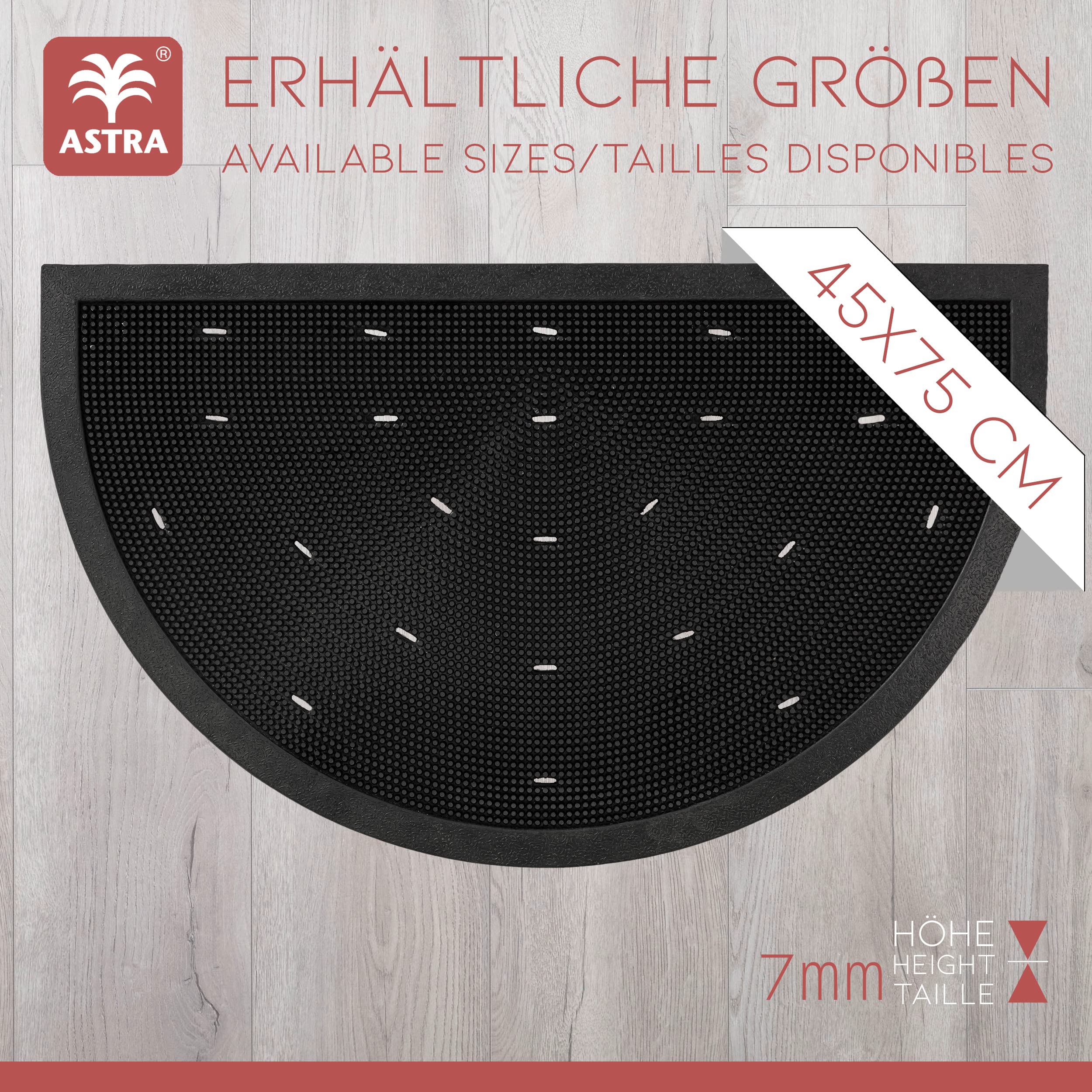 Astra Zerbino di gomma per esterni 45x75 cm - Dynamic Outdoor Door Mat Zerbino di gomma per esterni antiscivolo - Zerbino per esterni - Altezza 13mm
