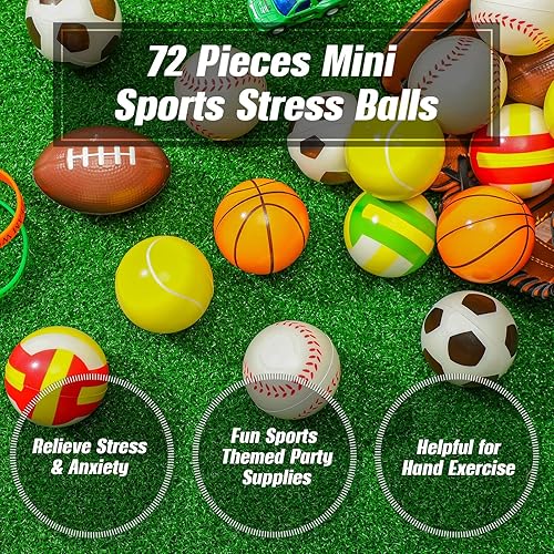 Miniatura 2 de 72 pelotas deportivas para el estrés a granel de 2.5 pulgadas, recuerdos de fiesta para niños, mini bolas de espuma para el estrés, piscina, playa,