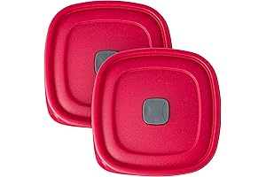 Rubbermaid Replacement Lids for 3/5/7 Cup Food Containers (2-Pack, Red)