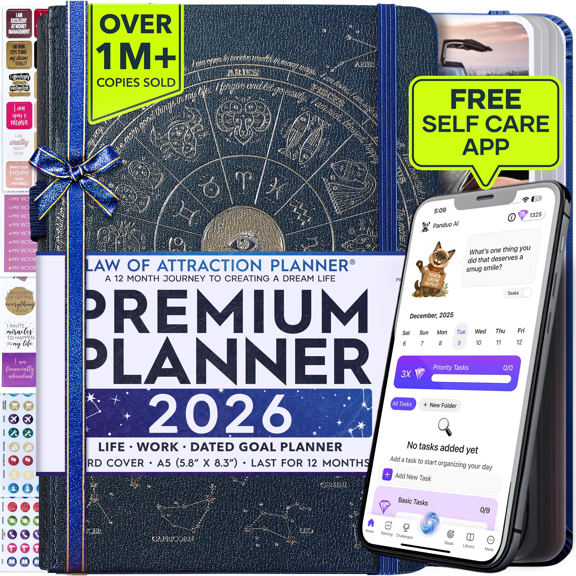 Law of Attraction Planner 2026 Deluxe with Productivity App | Weekly & Monthly Goal-Setting Planner, Life & Gratitude Journal | Include Foldable