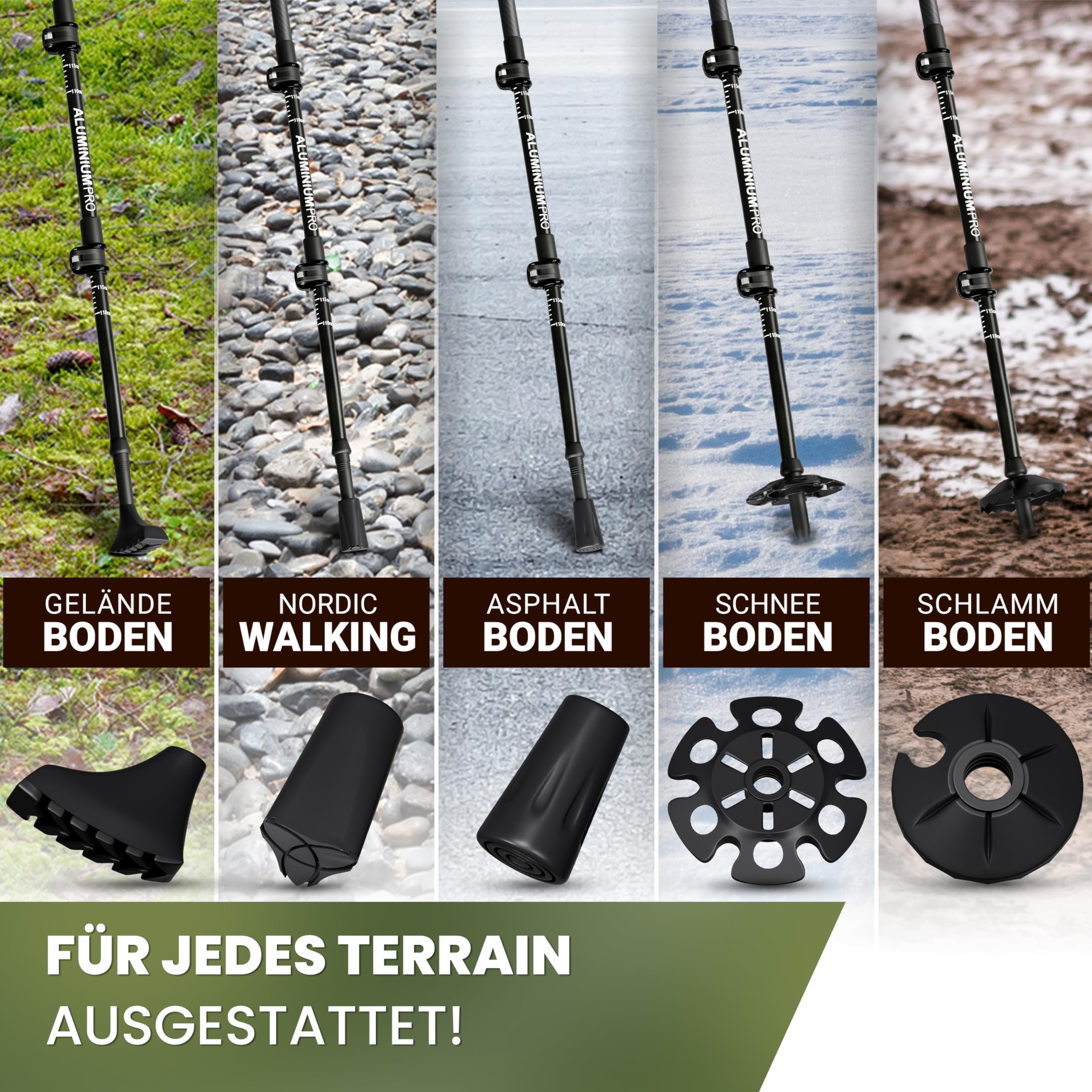 ALPENWERT Wanderstöcke [Carbon oder Aluminium] Walking Stöcke für Damen und Herren - Teleskop Trekkingstöcke mit Korkgriff zum Wandern, Nordic Walking und Skitouren
