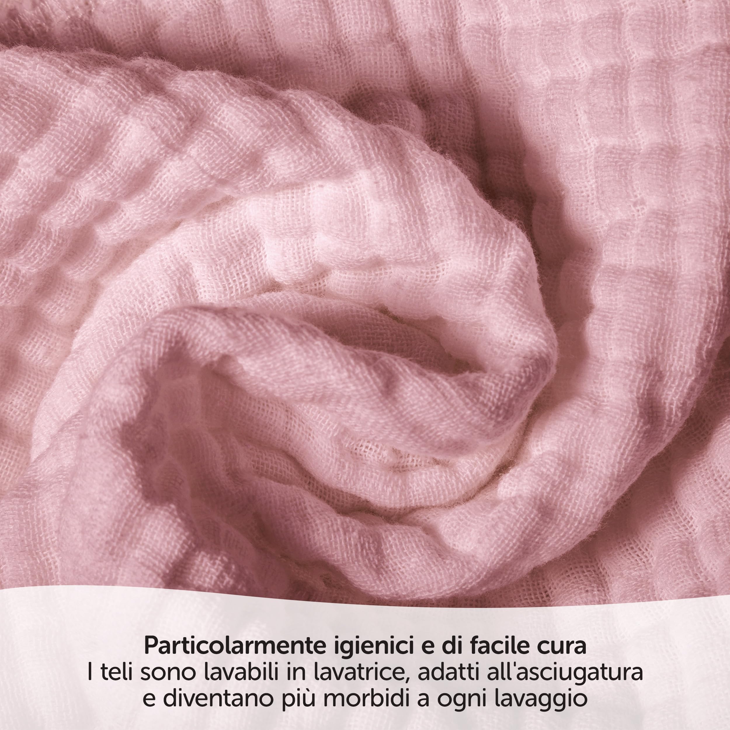 Mussole Neonato 100% Cotone - Confezione Da 9, 40x40cm | Testate OEKO-TEX, Color Orchidea/Cipria/Bianco