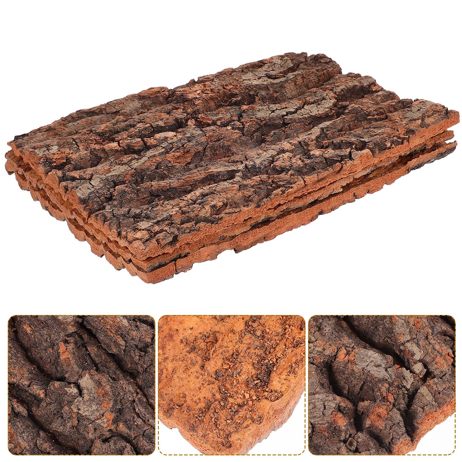 Plataforma de Corteza de Árbol para Reptiles 3 Piezas 30x20 Cm Corteza Natural Duradera Decoración para Terrarios Hábitat para Escalar y Paisajismo Accesorios Terrario Reptiles