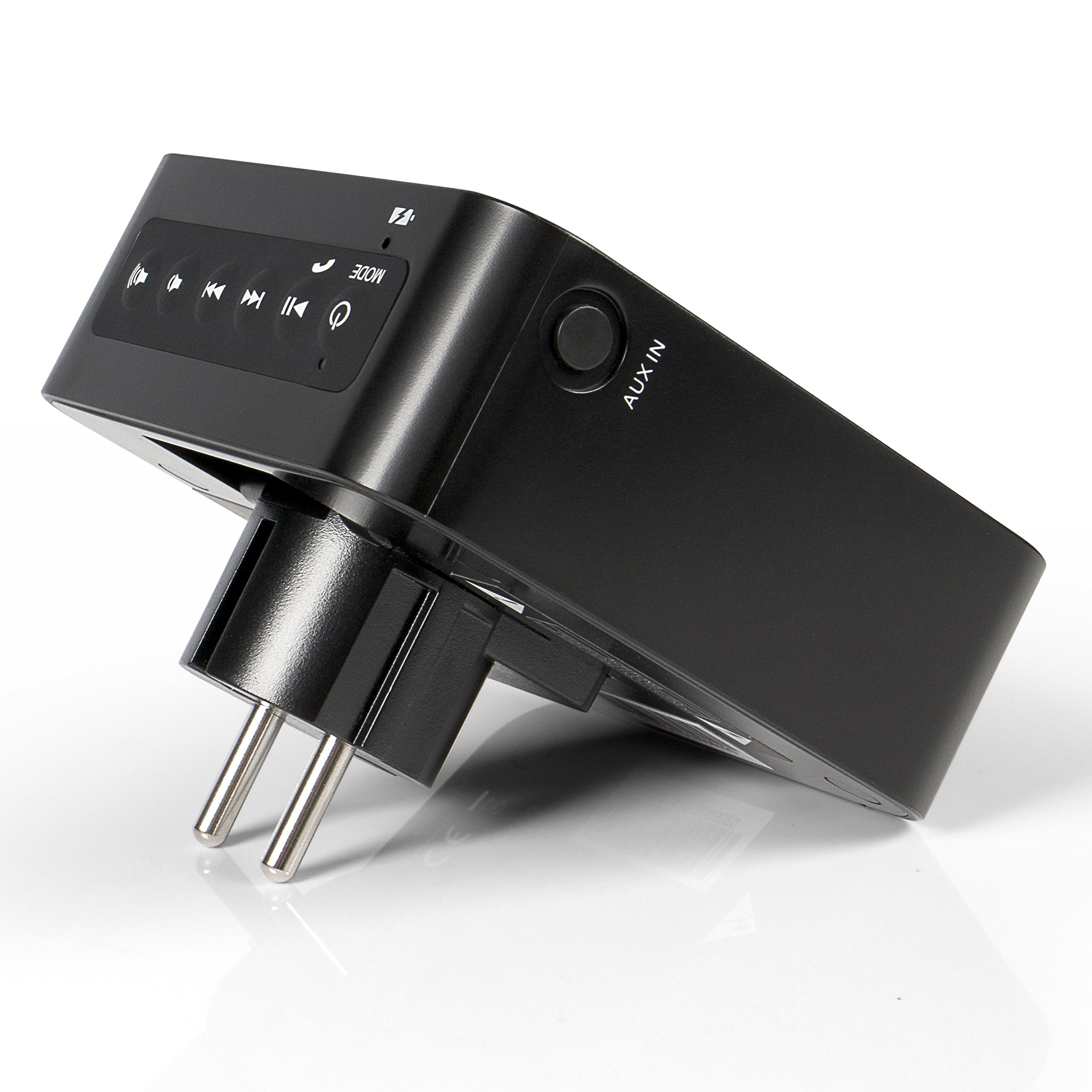 AudioAffairs Enchufe Radio Nuevo diseño | Plug en la Cocina Radio o como Altavoz Bluetooth | batería integrada y AUX en Conector | Manos Libres y FM PLL sintonizador