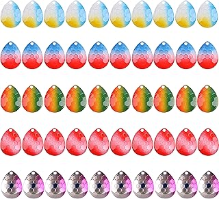 Spinner Blades Lure Making Kit Walleye Fishing Spinner Rig- 50Pcs Colorful Colorado Painted Spinner Blades Custom Hammered Spinner for DIY Inline Spinners Crawler Harness Walleye Rig