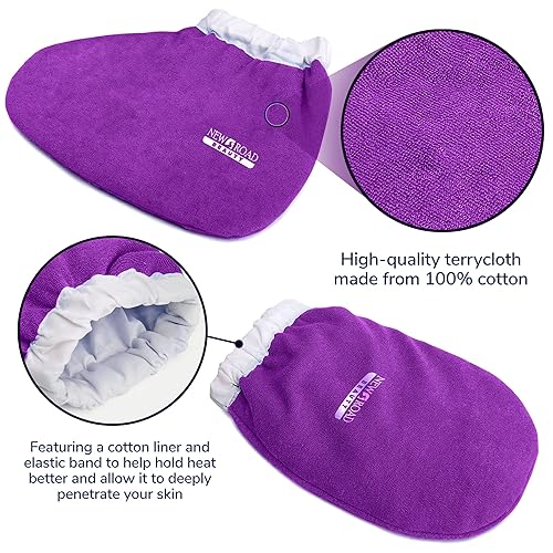 Miniatura 9 de Manoplas de cera de parafina para manos y pies, tela de rizo gruesa con aislamiento térmico para tratamientos de parafina, uso para pedicura spa de