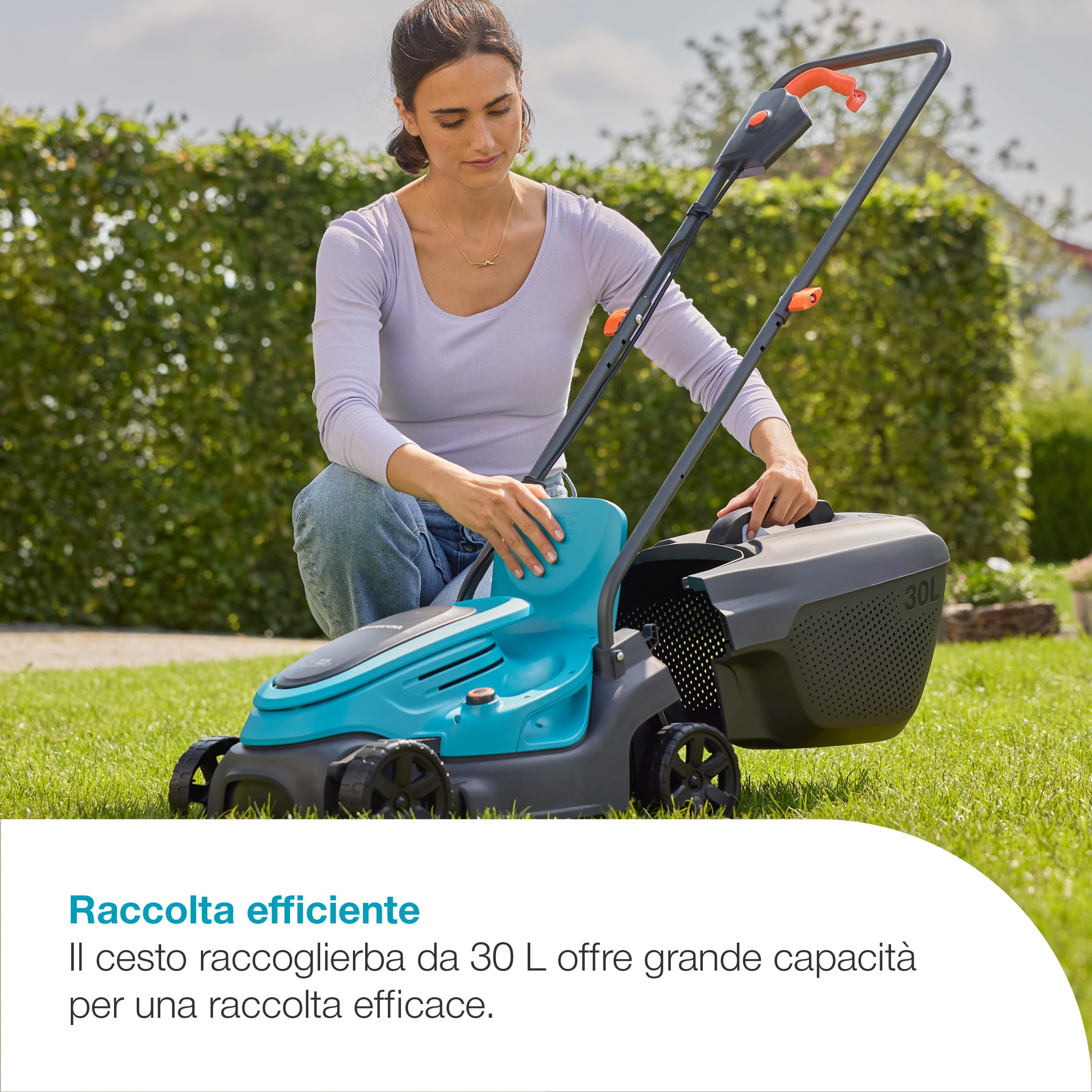 GARDENA EasyMax 32/18 V Tagliaerba ad alte prestazioni pronto all'uso con batteria P4A