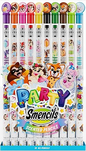 Miniatura 2 de Party Smencils - Lápices perfumados de grafito HB #2 hechos de periódicos reciclados, 10 unidades, regalos para niños, suministros escolares