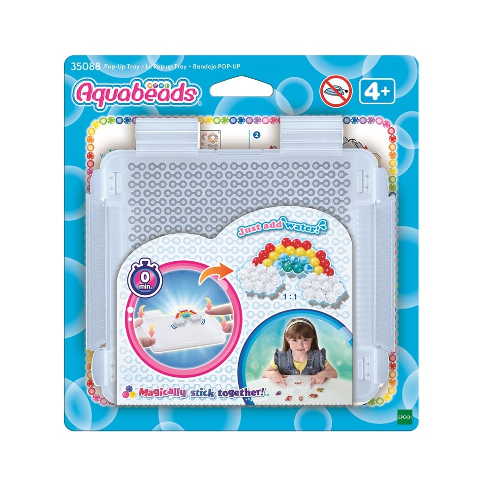 Aquabeads 35088 Perlen Pop-Up Bastelplatte - Wasserperlen Bastelset für Kinder ab 4 Jahren, kindersicher, kein Bügeln oder Kleben erforderlich