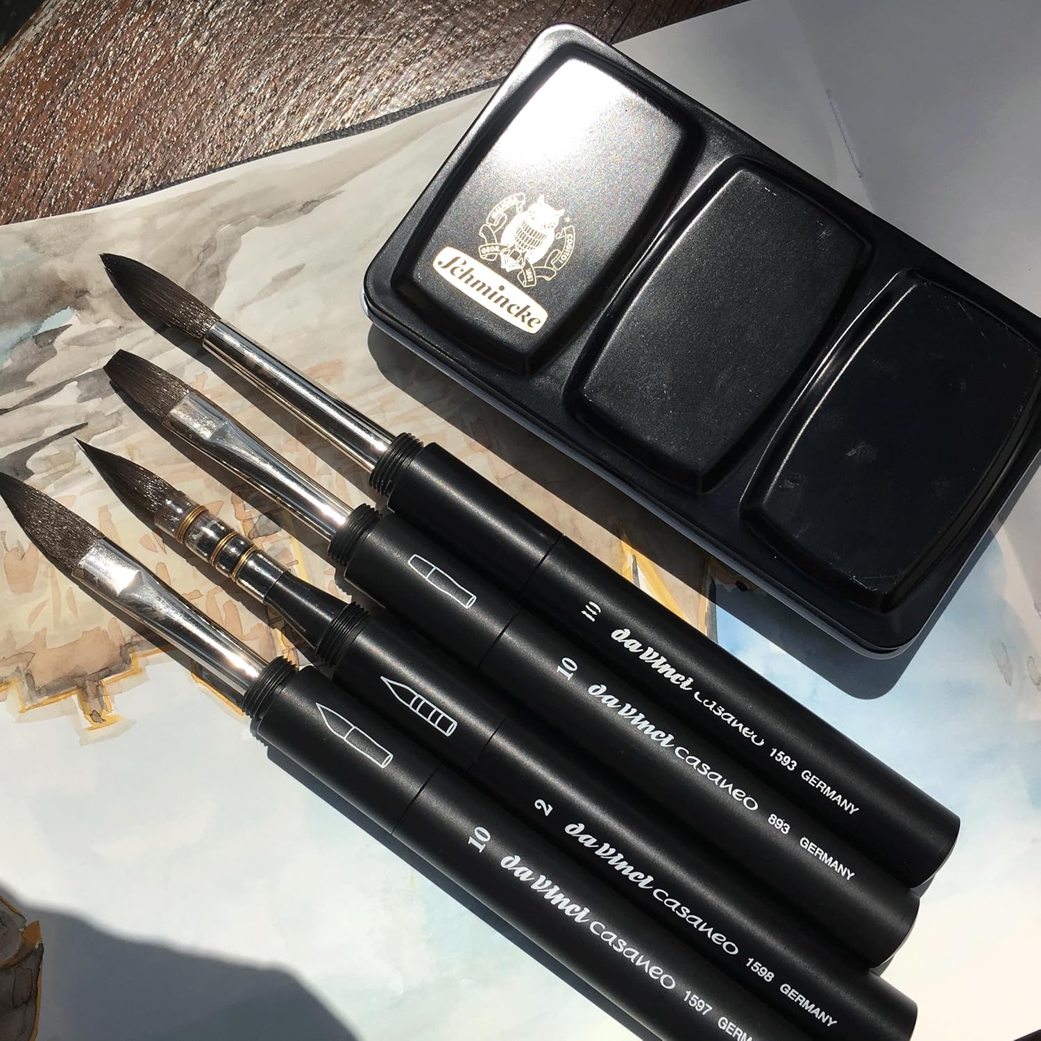 da Vinci Watercolor Series 1593 Casaneo Travel Brush Round New Wave Synthetics