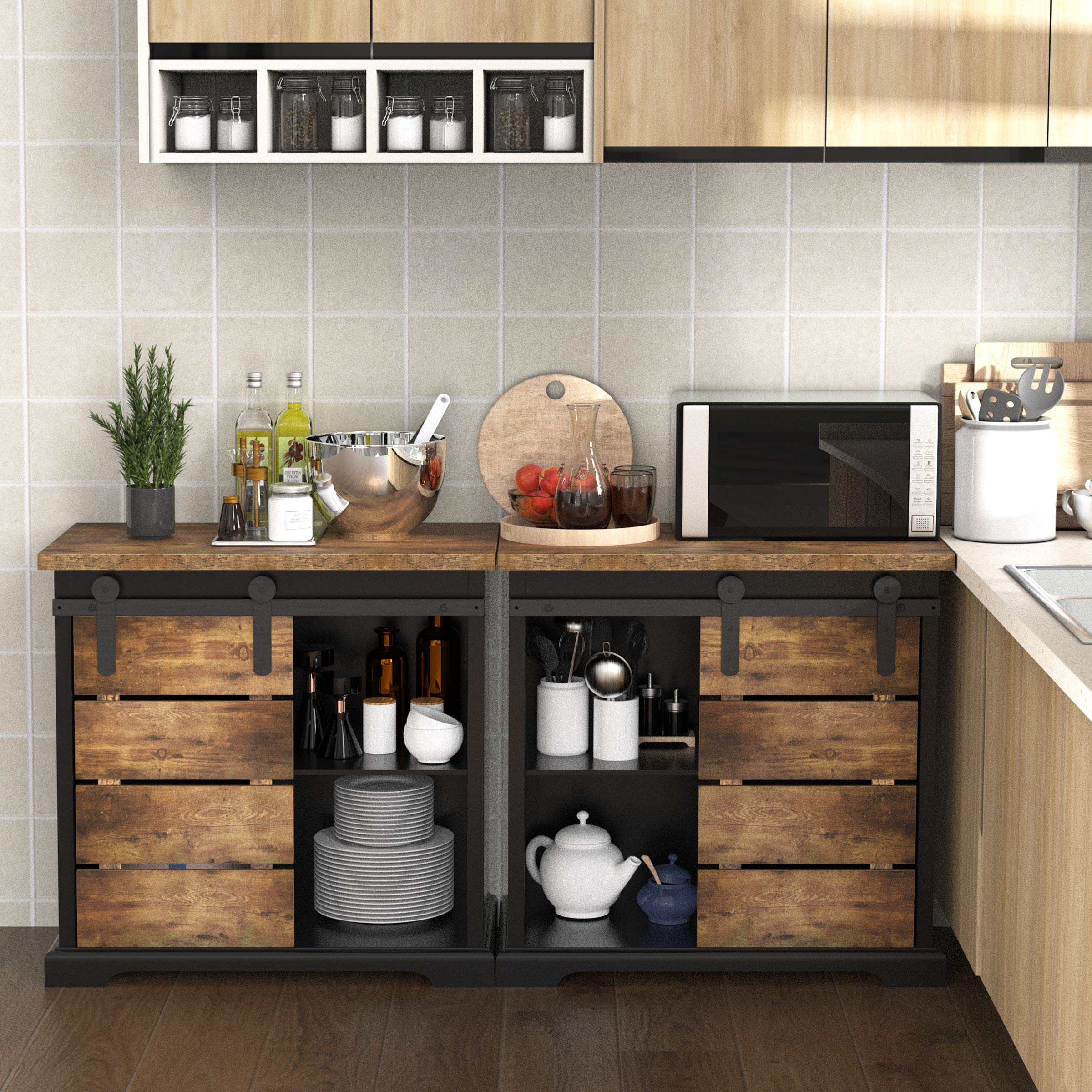 NSdirect Sideboard Coffee Bar Farmhouse Buffet Station