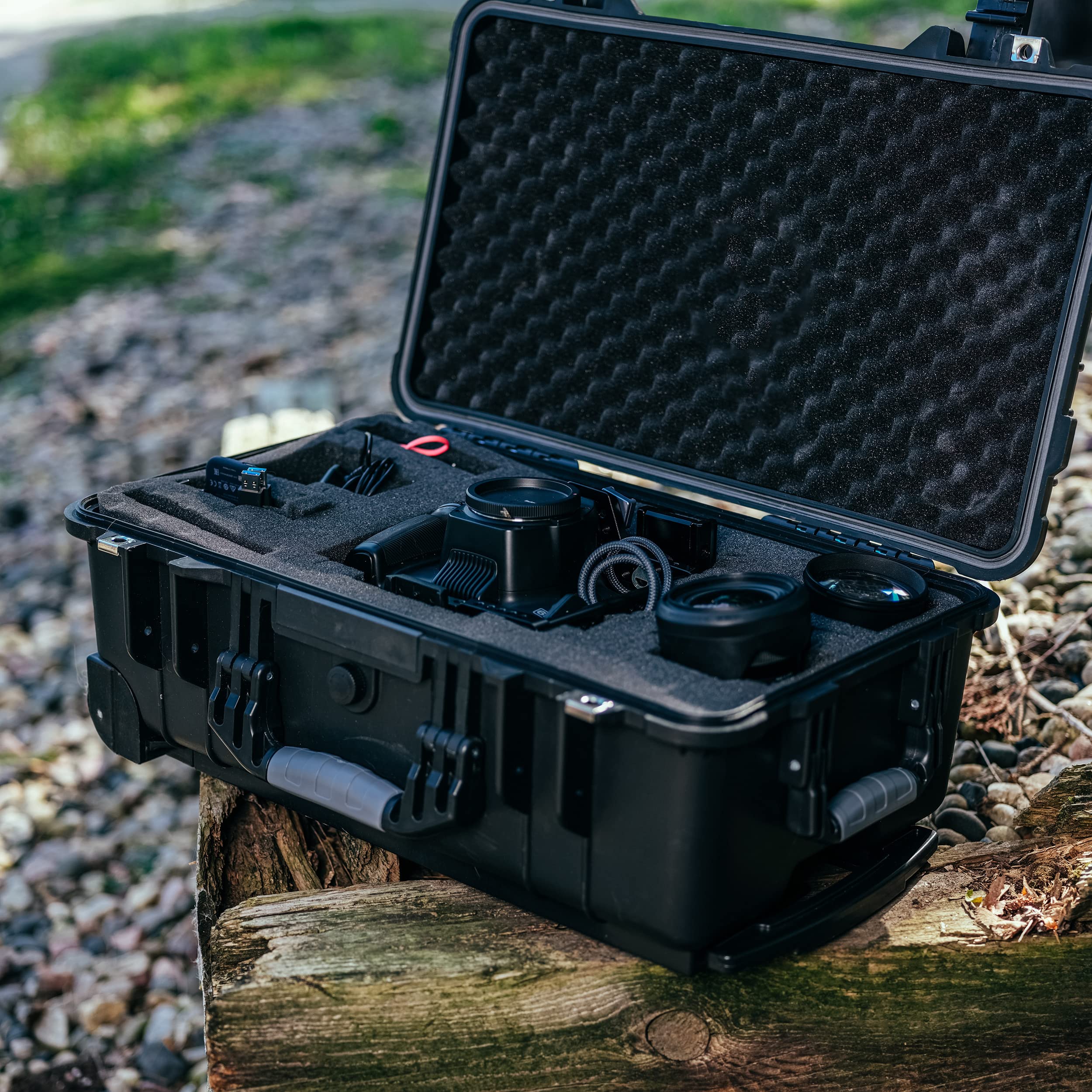 Tactical45 Hard Case with Foam - 22.4 x 14in Wheelable and Lockable Protective Cases for Guns, Electronics, or Hardware