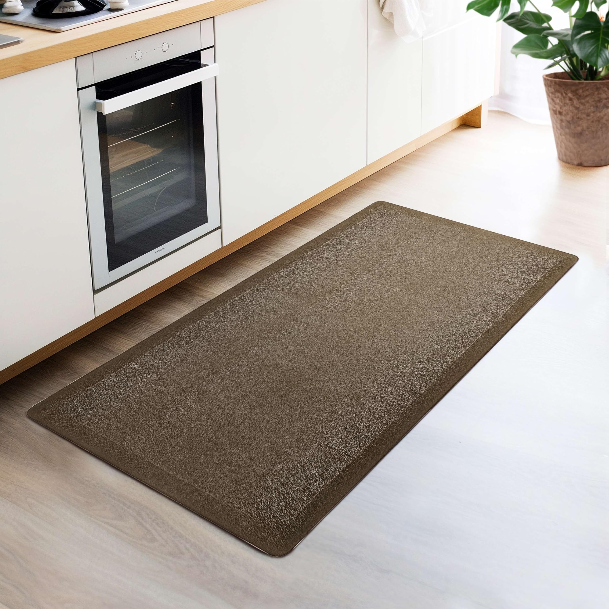 HomeLife il Tappeto Cucina Antiscivolo Lavabile in Gomma PVC: Tappeto per Cucina Antifatica, ideale come passatoia cucina antiscivolo lavabile | Tappeto Morbido e comodo - 44X75, Marrone