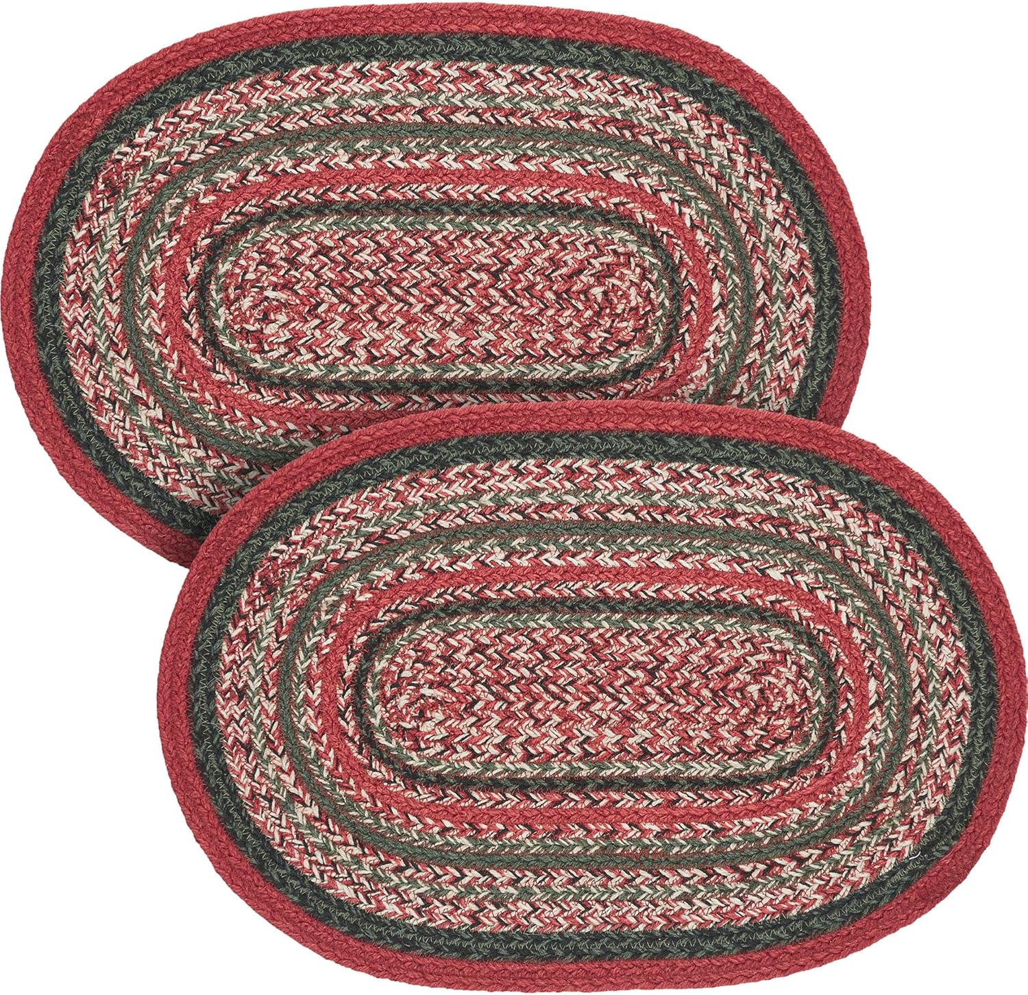 VHC Brands Forrester Indoor/Outdoor Oval Placemat 13x19, 2 Pack