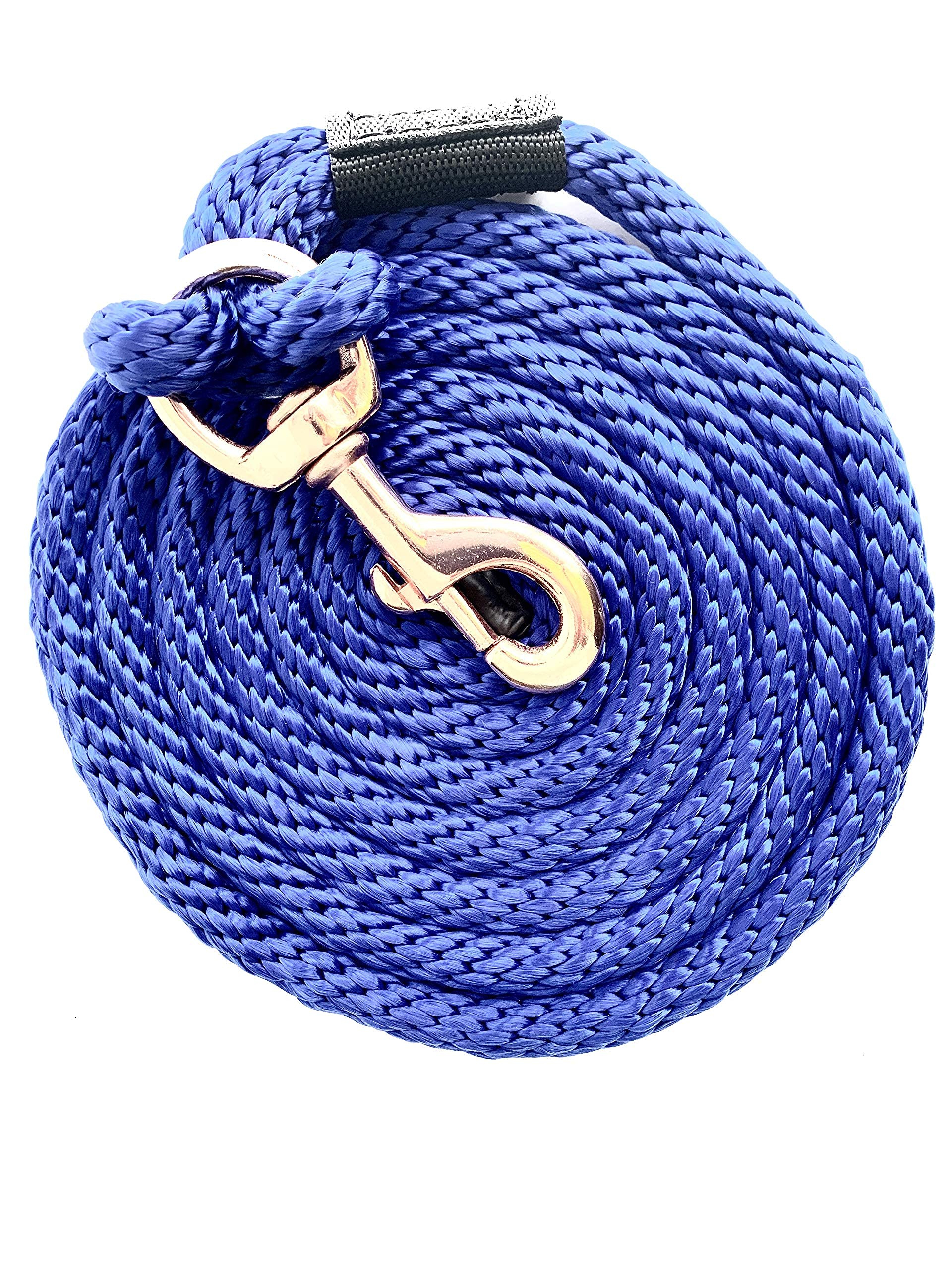 Majestic Ally, Confection de 2 cordons en polyéthylène massif pour Chevaux et Bestiame, Longa 10 Pieds et pessa 5/8 Pollici, stituibile, résistant, Fatta a Mano, Morbida al Tatto (Bleu réel)