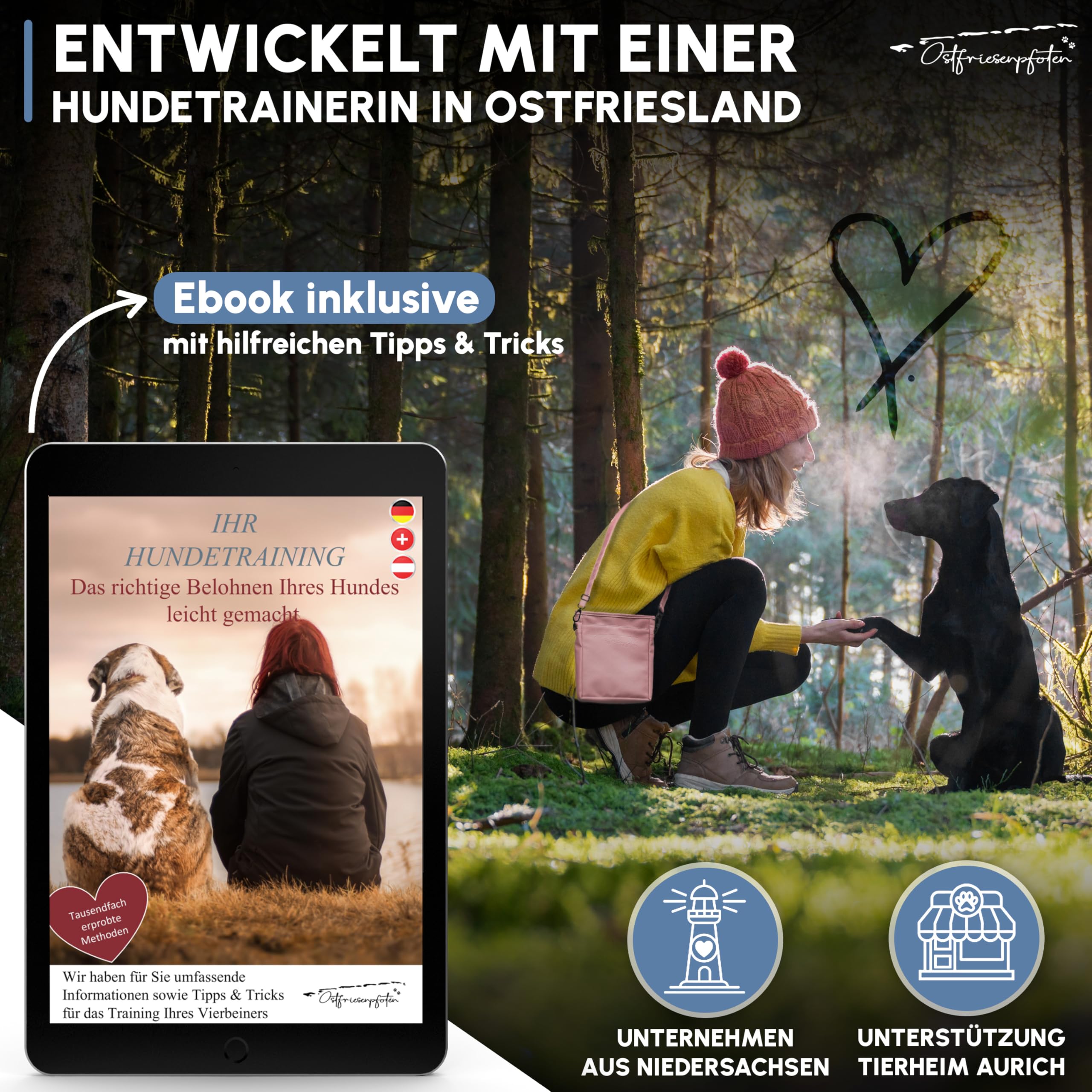Leckerlibeutel 'Frieda' für Hunde aus hochwertigem Kunstleder - Altrosa Größe L - Futterbeutel mit EasyOpen Einhandmagnetverschluss - Gassitasche für Hunde-Leckerli