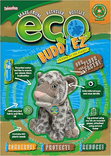 Miniatura 6 de Black Panther de Deluxebase. Animales de peluche suaves medianos de 7.9 in hechos de botellas de plástico reciclado. Regalo ecológico para niños y