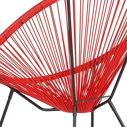 Miniatura 8 de BizChair Silla de salón elástica Papasan roja