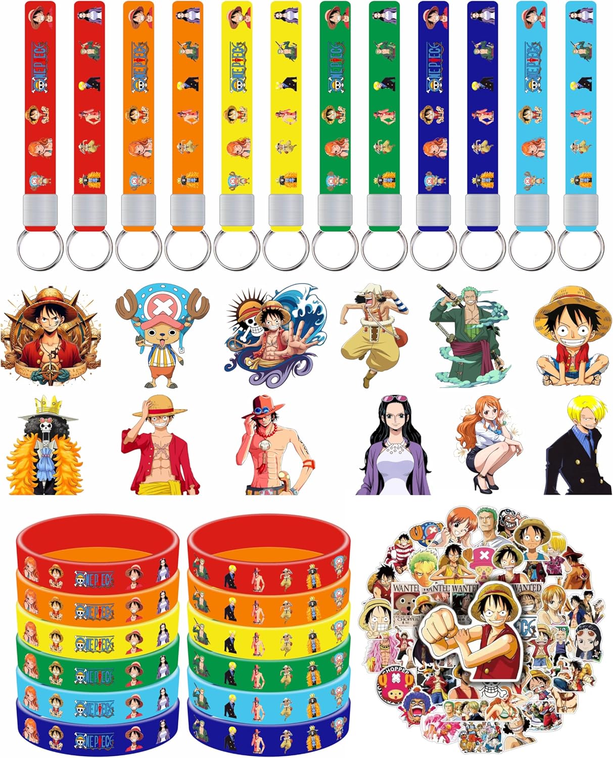 86Pcs One Piece Birthday Party Supplies, Party Gifts and Toy Set for Luffy Theme Party
