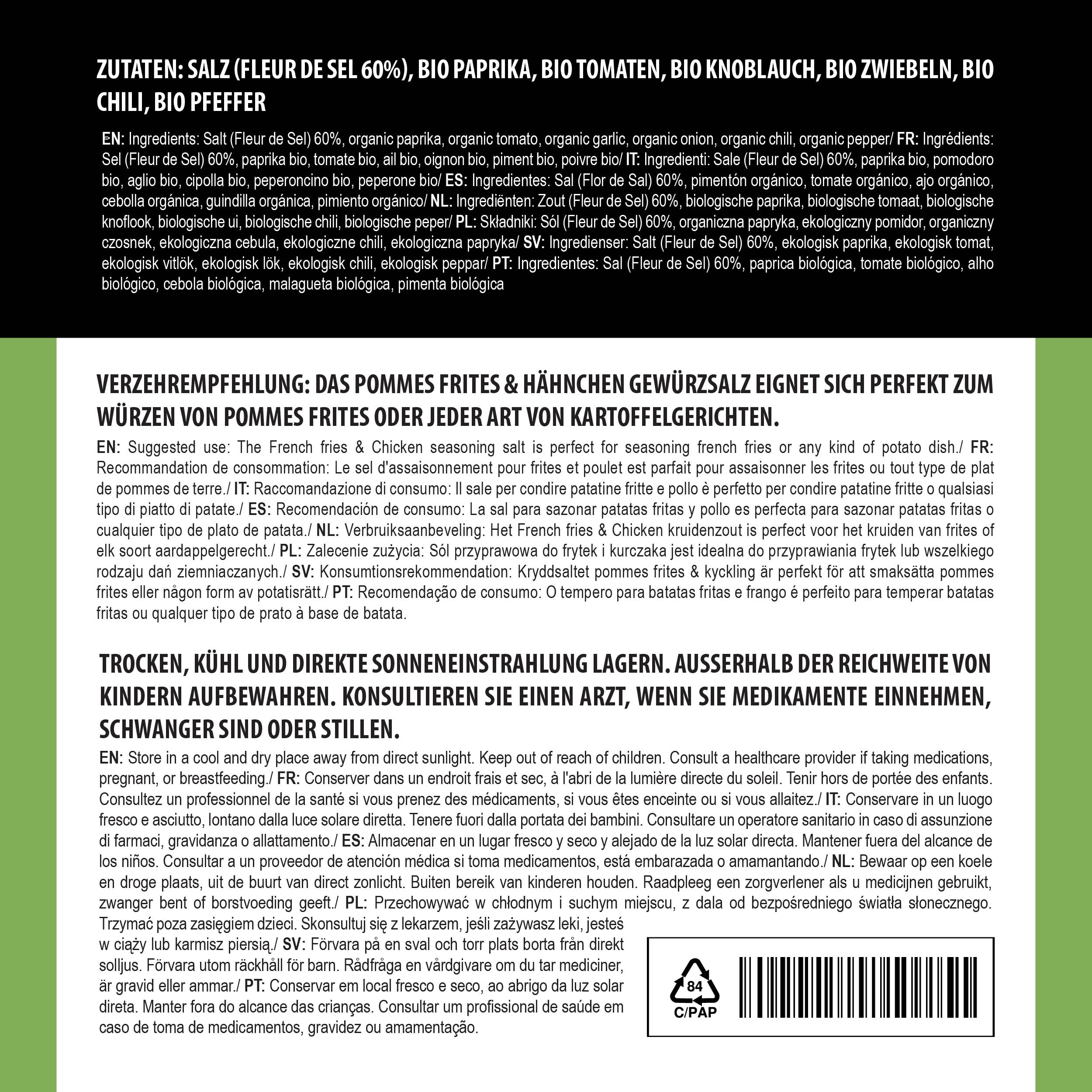 Alpi Nature Sal Orgánica para Condimentar Patatas Fritas 40g, Sal Orgánica para Condimentar Pollo