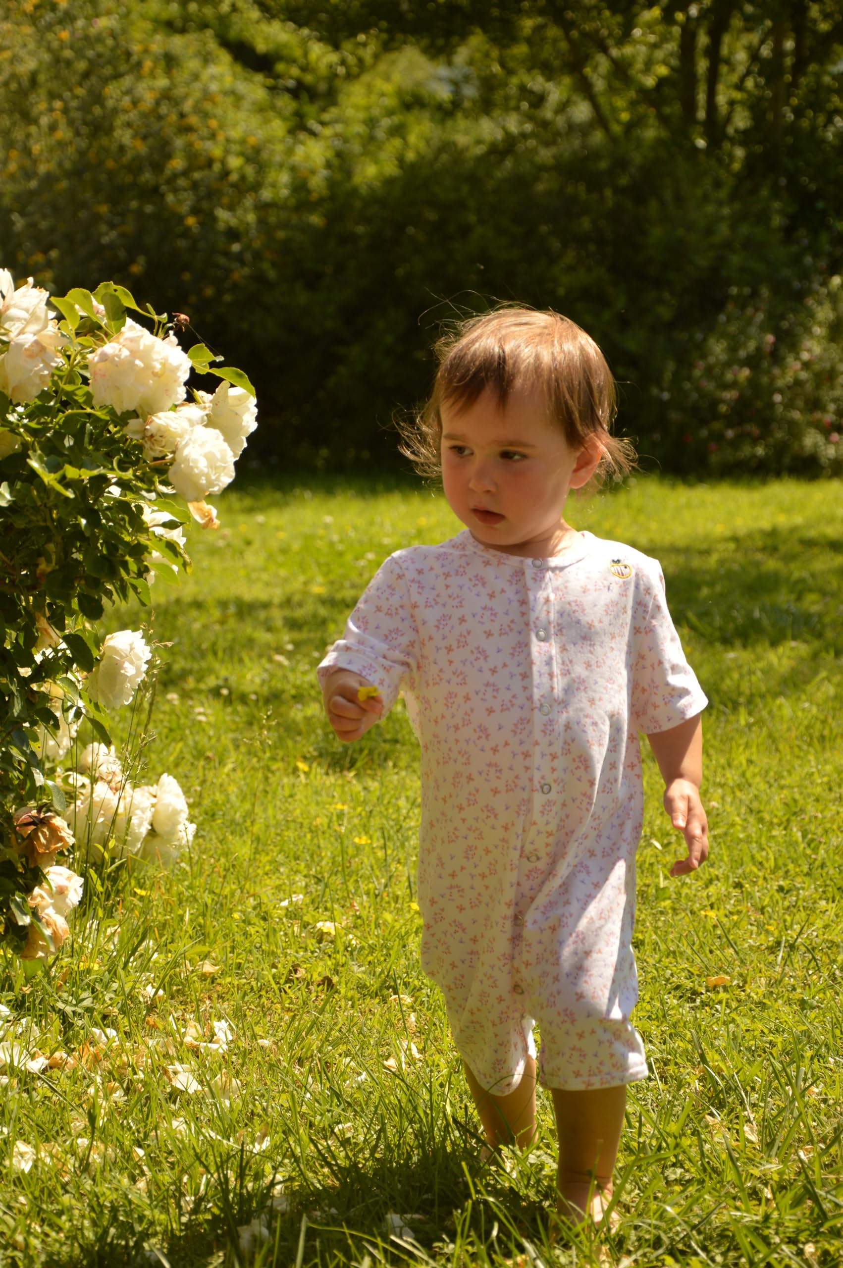 Tutina intera corta e leggera in morbido Cotone Biologico - Fatta con amore in Italia, Tessuti certificati GOTS e OEKO-TEX classe 1 (toxic free)