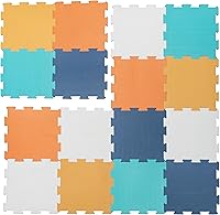Enovoe Baby Play Mat: Non-Toxic 16 Interlocking EVA Foam Tiles, 12x12 Cushioned Puzzle Mats for Infants, Playrooms & Nurseries