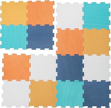 Enovoe Baby Play Mat for Floor - Non-Toxic, Interlocking EVA Foam Mats -16 Pcs - Cushioned Foam Puzzle Floor Mat for Kids & Infants - Ideal for Playrooms, Nurseries, and Home Gyms 12" x 12"