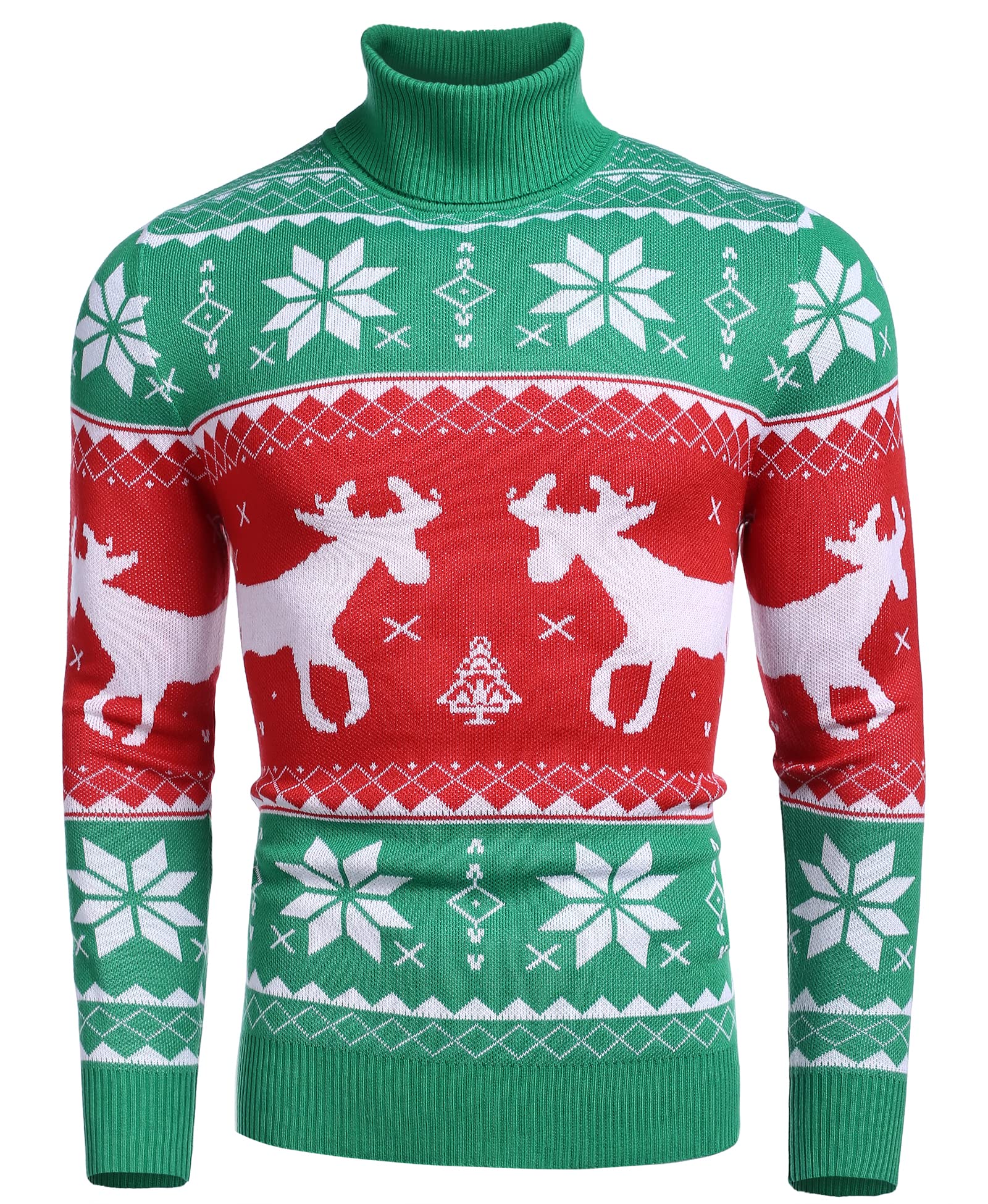 COOFANDY Men's Slim Fit Turtleneck Sweater Casual Knitted Pullover Sweaters