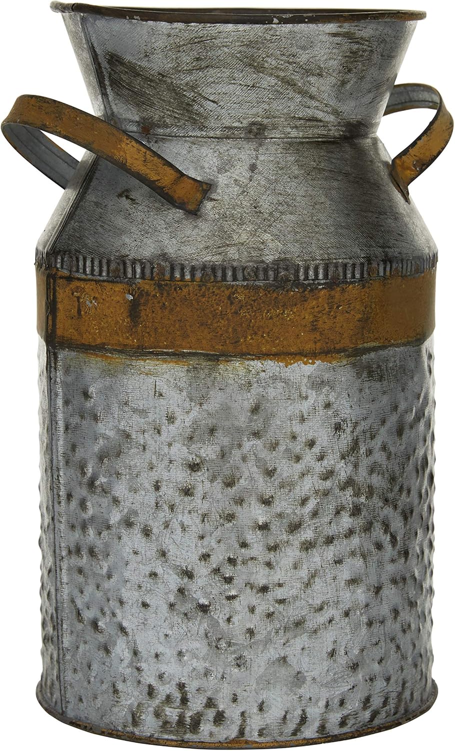 Gray and Rust Tin Farmhouse Jar-Shaped Table Vase