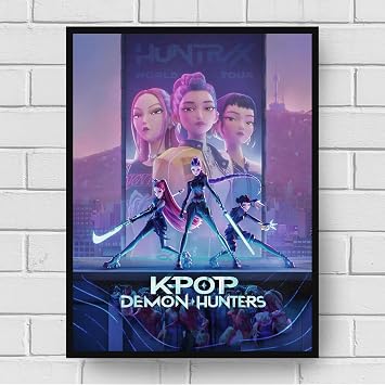 Menkind Netflix KPop Demon Hunters LED Light Up Canvas 30 cm x 40 cm Poster Box Wall Art
