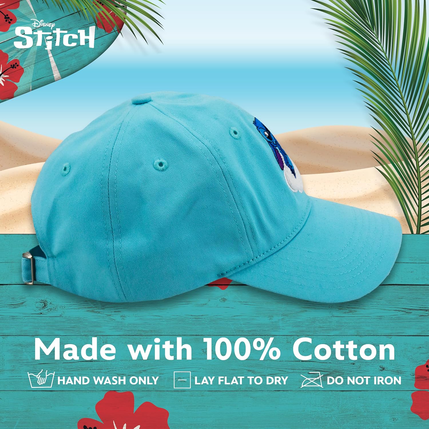 Disney Stitch Dad Hat, Sparkle Eyes Cloud Adjustable Baseball Cap with Curved Brim, Blue - Image 6