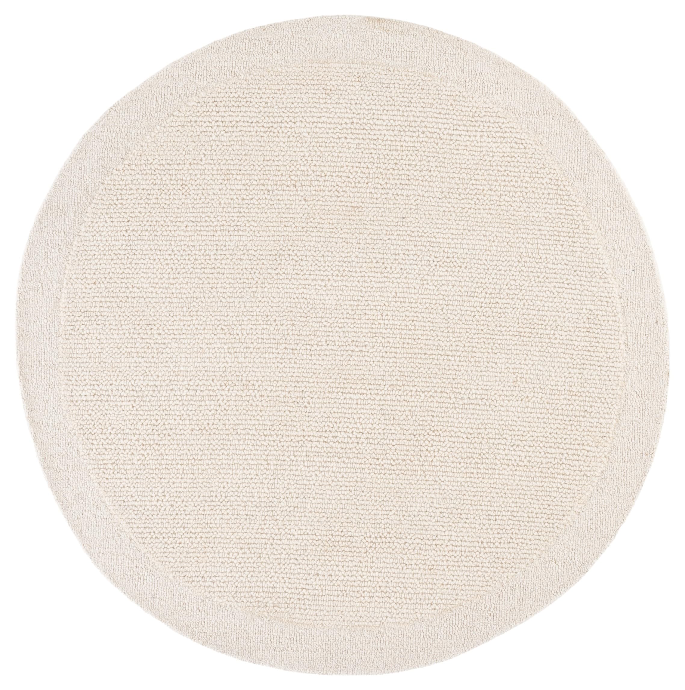 SAFAVIEH Novelty Collection Area Rug - 5' Round, Ivory, Handmade Wool, Ideal for Living Room, Bedroom, Dining Space (NOV159A)