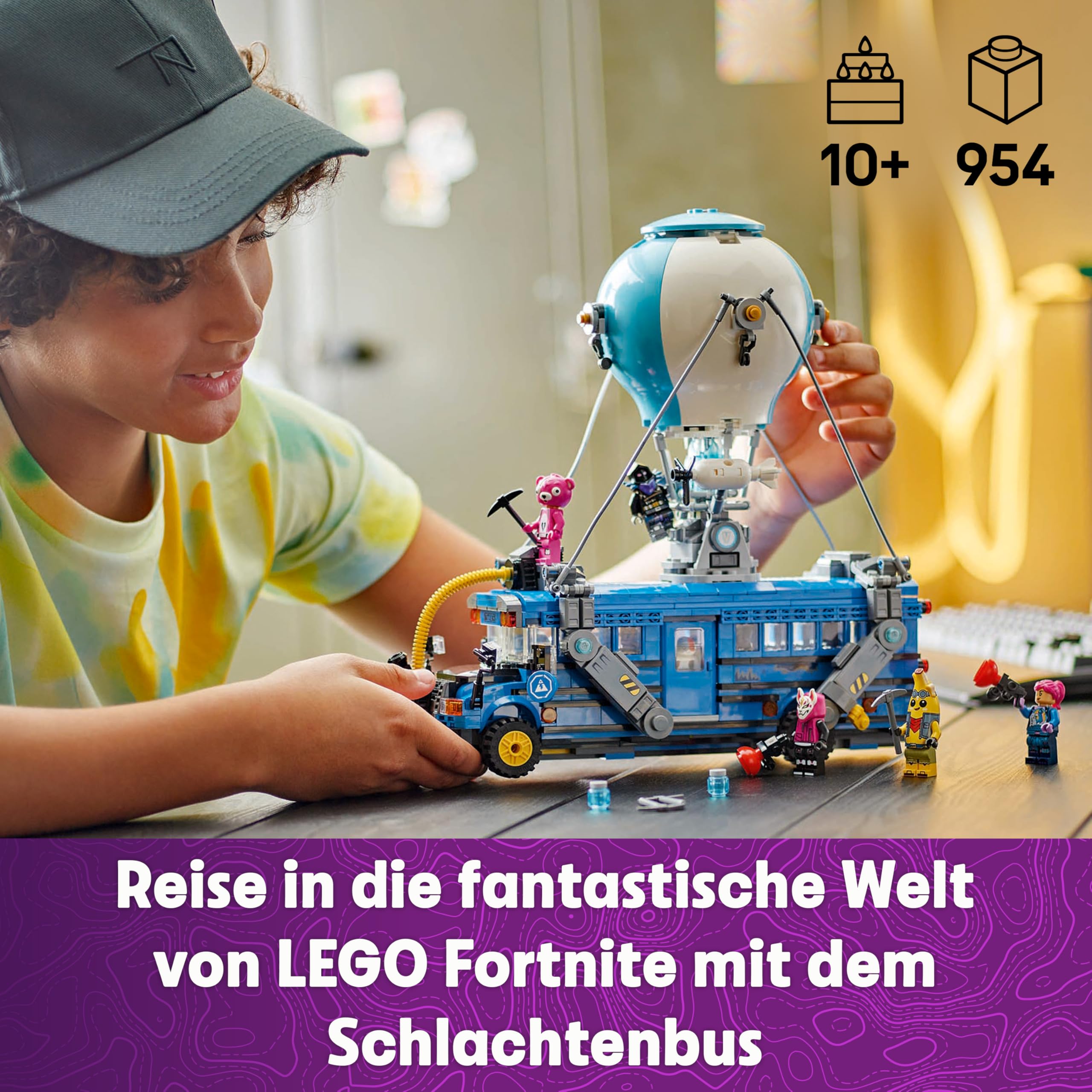 LEGO Fortnite Schlachtenbus, Spielzeug zum Videospiel mit Minifiguren, Geschenk für Gaming Fans ab 10 Jahren, Fahrzeug Bauset für Kinder, Kreatives Geschenk zum Geburtstag - 77073