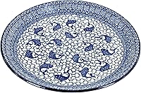 Vista 30 de Blue Rose - Plato mágico mágico de hoja perenne azul - 10.5 pulgadas de diámetro - Plato llano de cerámica polaca, diseño festivo para vajilla