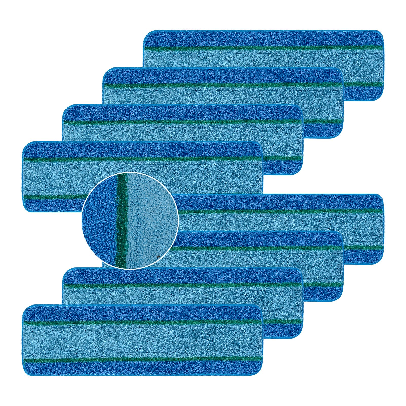 8 Pack Reusable Mop Refill Pads Compatible with Bona Mops,Microfiber Mop Replace Pads Use for 18 Inch Spray Mops,Dry Wet Replacements Pads for Pet System,Thickened Fiber Cleaning Pads