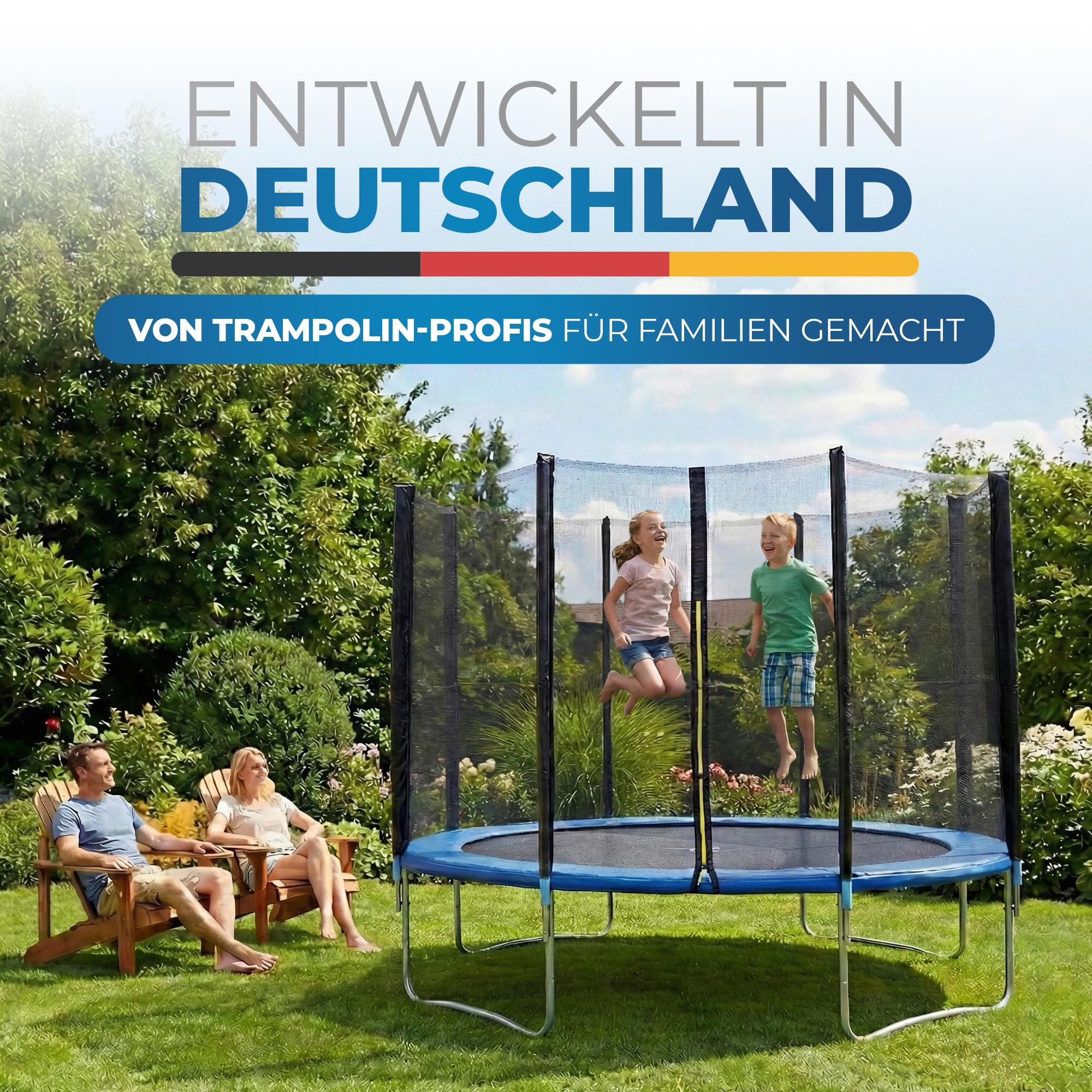 Trampolin Randabdeckung – Hochwertige Federabdeckung für Trampoline – Extra dick gepolstert – Trampolin Schutzrand UV-beständig – Umrandung Trampoline – Trampolinzubehör Ø 244 305 366 396 427 cm