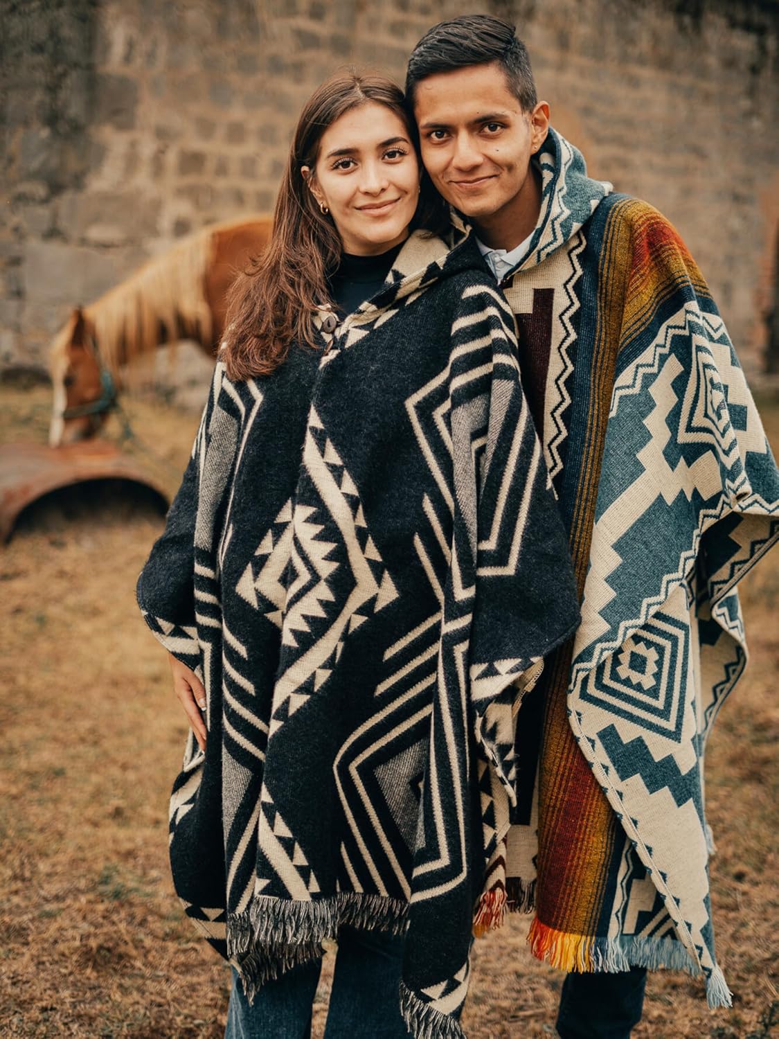 Adult Ponchos With Hood for men - Alpaca Poncho Men - Artesanal Ponchos Adult – Mens Poncho with Hood - Image 8