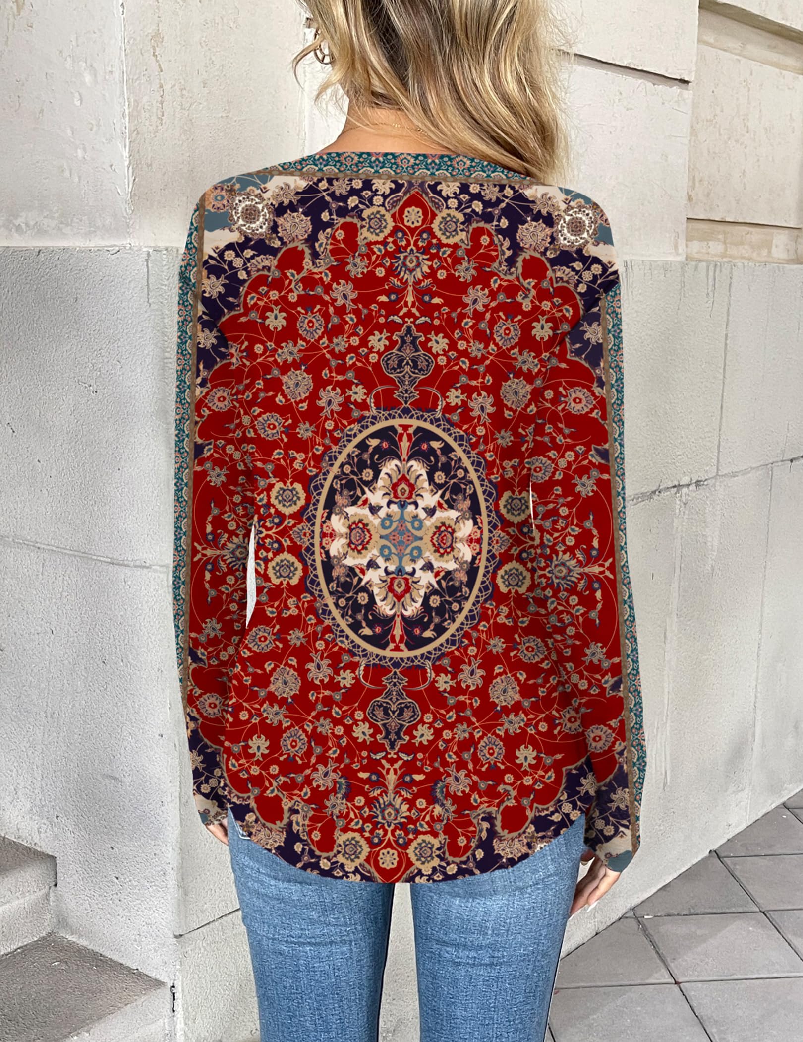 Zeagoo Women Long Sleeve Tops Dressy Casual V Neck Tshirts Basics Tee 2025 Fall Trendy Clothes