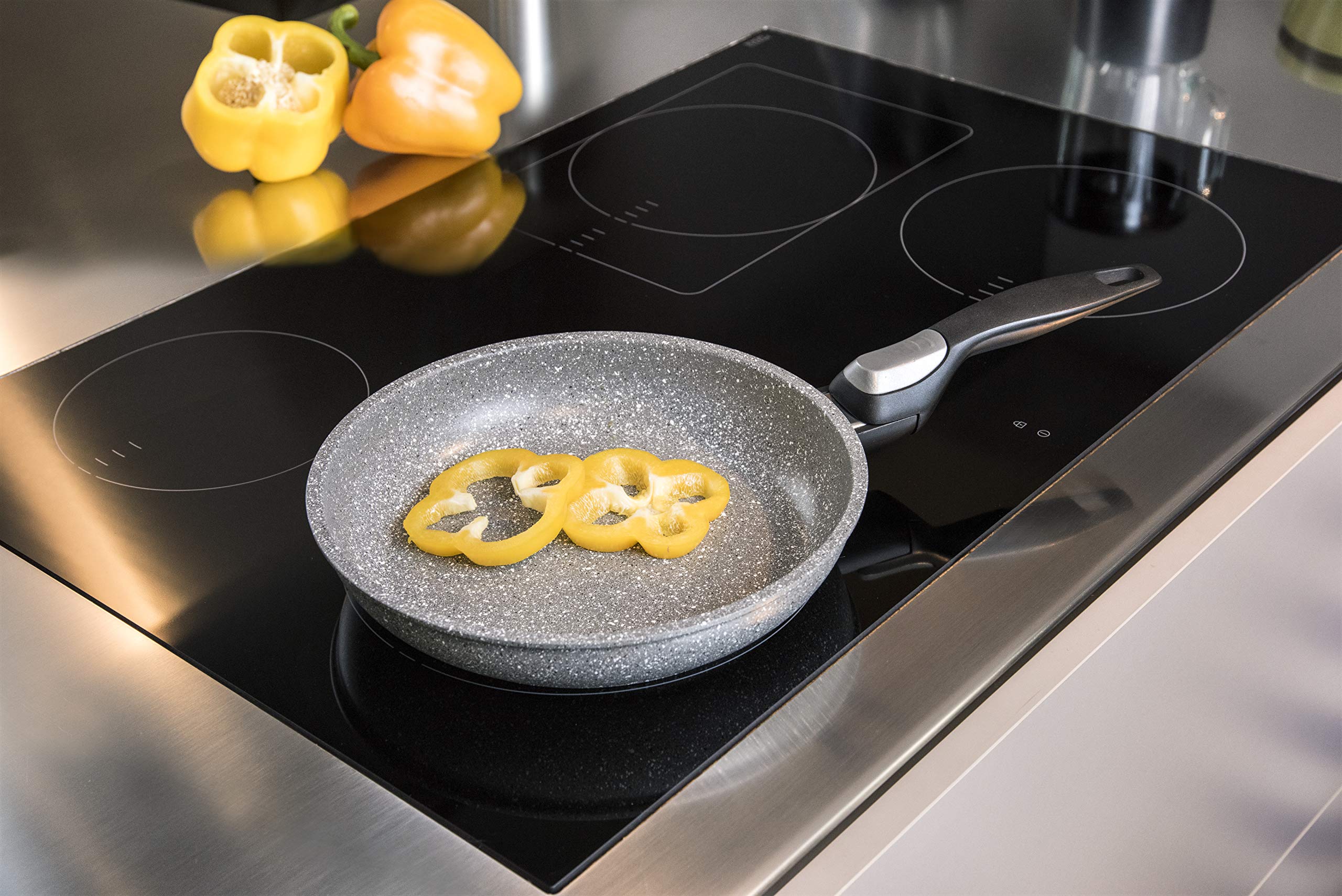 Barazzoni, Linea induction facile plus, Saltapasta - Wok ø28cm, manico staccabile, Made in Italy