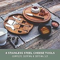 Vista 2 de TOSCANA - a Picnic Time Brand Circo - Juego de tabla de queso y cuchillos, juego de tablas de charcutería, tabla de cortar de madera, madera