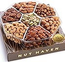 Holiday Christmas Nuts Gift Basket - Assortment of Sweet & Roasted Salted Gourmet Nuts - Assorted Food Gift Box for Christmas, Holiday, Family, Sympathy, Men & Women.