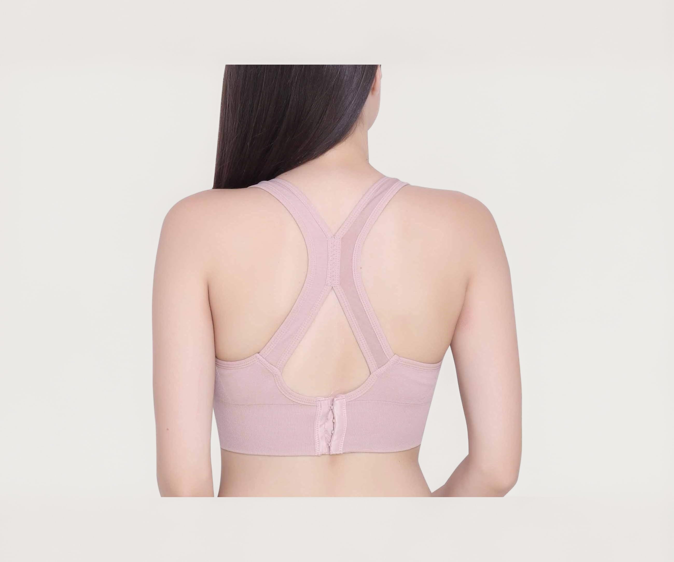 Women's Sports Bra for Women | Padded Racerback | Low Impact Active Wear | Gym, Workout, Jogging, Fitness & Yoga | Non Wired Back Hook | Nylon Spandex | M-2XL