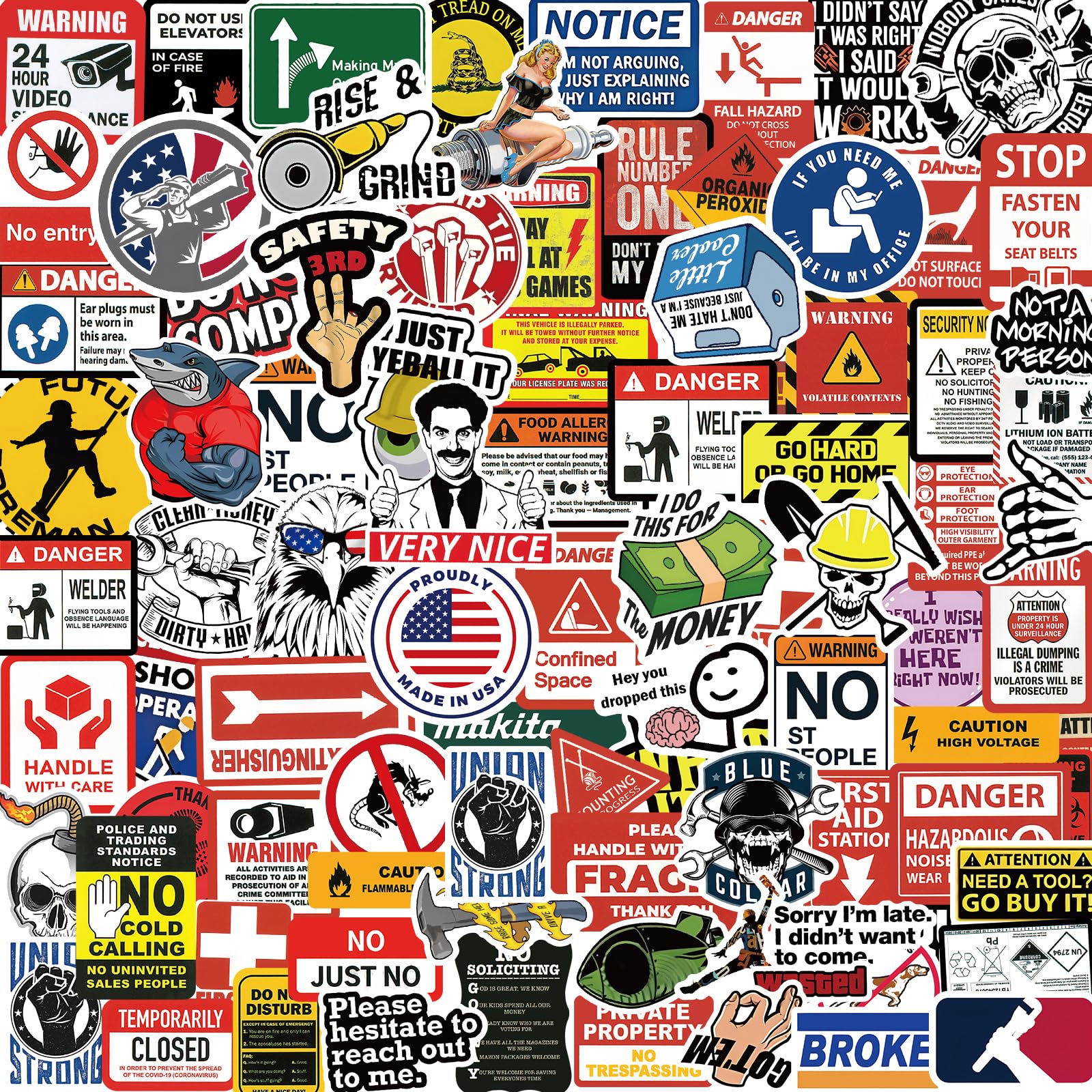 160Pcs Funny Blue Collar Hard Hat Stickers for Adults/Men - Hardhat Gifts Accessories for Construction, Welding, Electrician, Mechanic - Fit Welding, Tool Box, Helmet, Water Bottles