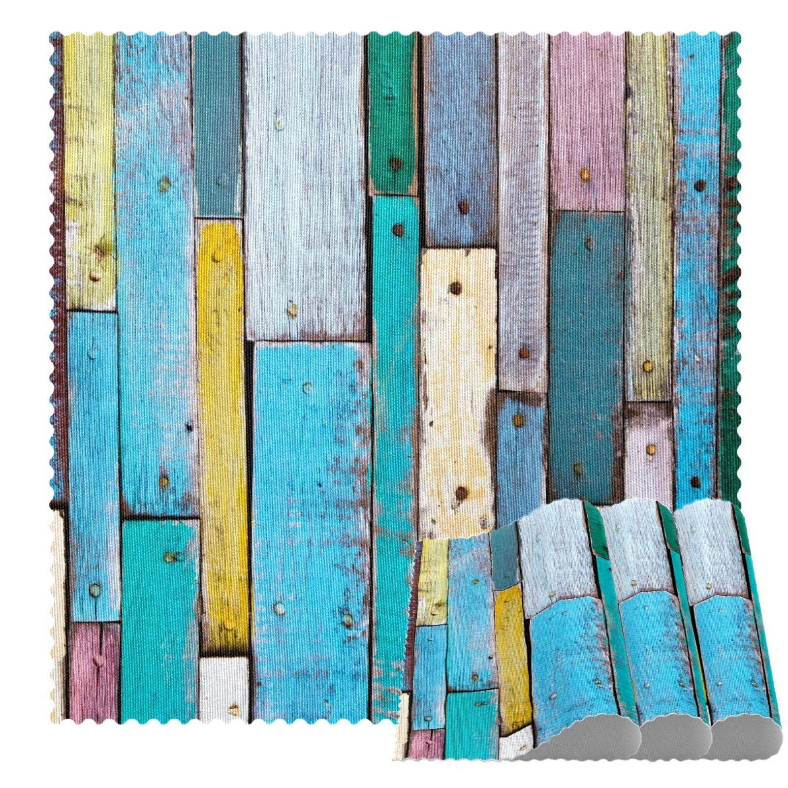 Sets de table motif bois coloré lot de 4 - Cuisine antidérapante 30x30 cm