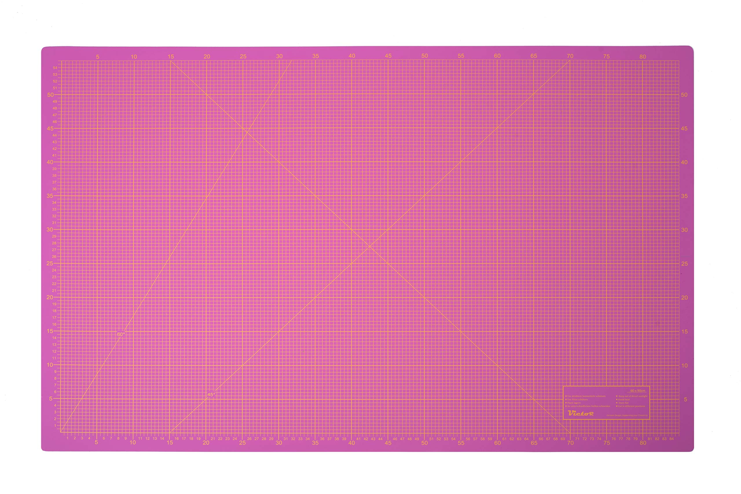 Victor alfombrilla de corte A0 violeta rosa 90 x 120 cm de 3 capas autocicatrizante – base de corte profesional para bricolaje y costura, protector de escritorio