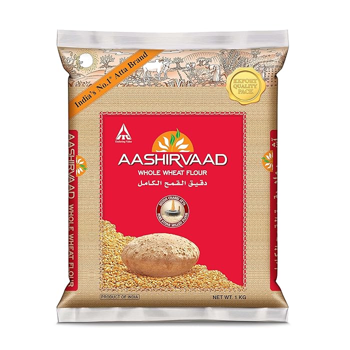 Buy Aashirvaad Whole Wheat Flour, Made from Indian Wheat, 1kg Online at
