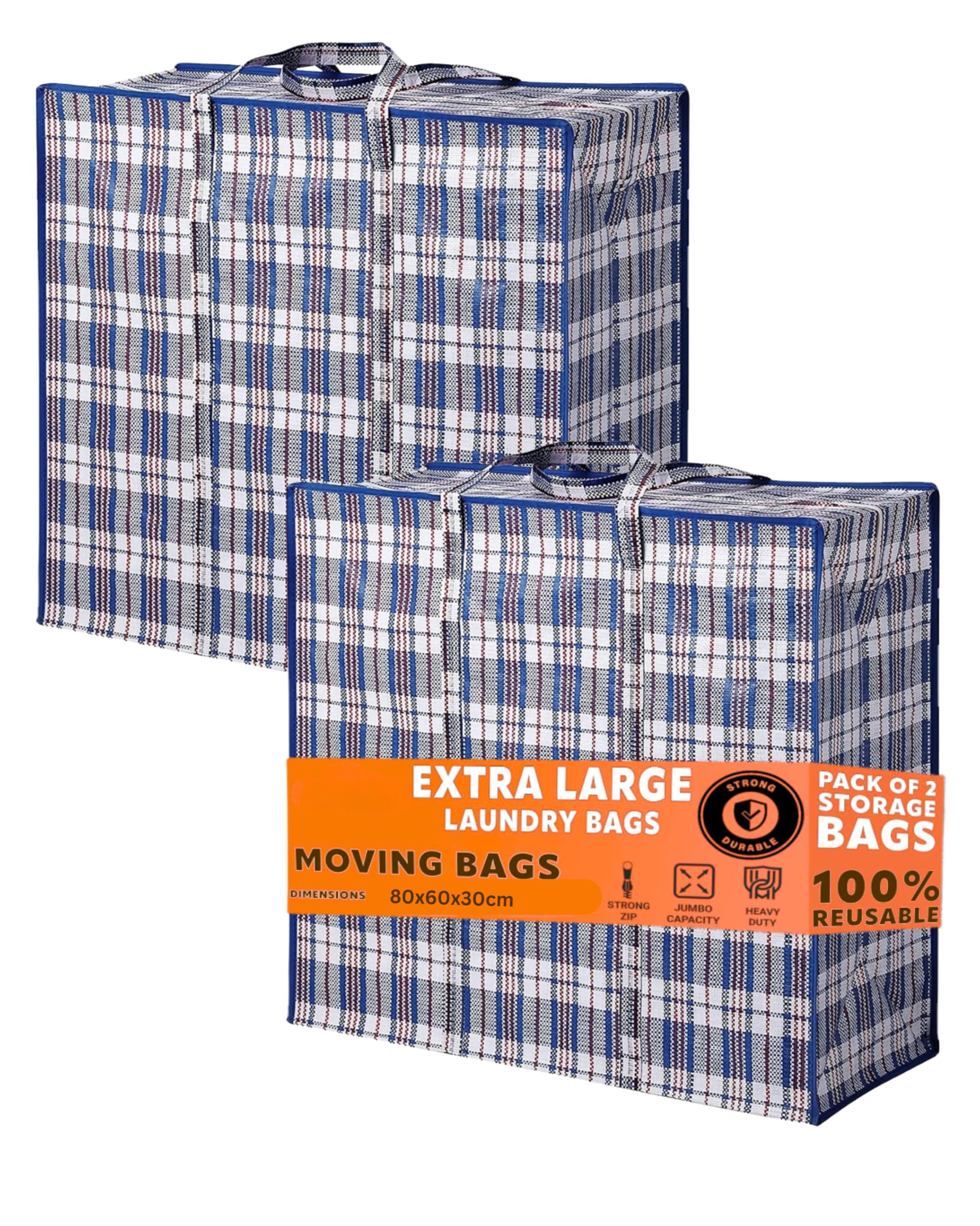 Jumbo bag - Opbergtas met rits - Blue On Turquoise Spotlight - Rex