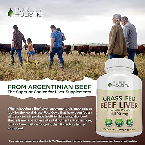 Miniatura 7 de Cápsulas de hígado de carne alimentada con pasto 4500 mg - 270 cápsulas, 750 mg cada una - Suplemento de hígado desecado alimentado con pasto -
